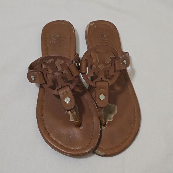 - Tory Burch Miller Sandals in Vintage Vachetta Size 8 - Picture 1 of 8